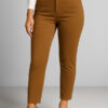 Textured Knitted Slimfit Pant-Camel Brown