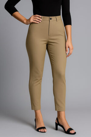 Textured Knitted Slimfit Pant-Skin