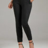 Textured Knitted Slimfit Pant-Black