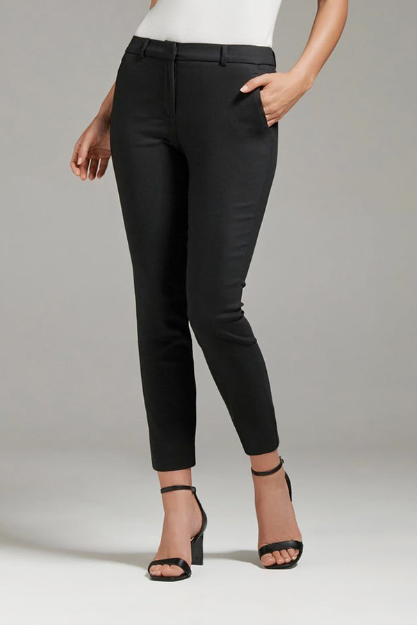 Textured Knitted Slimfit Pant-Black