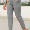 Textured Knitted Slimfit Pant-Silver Grey